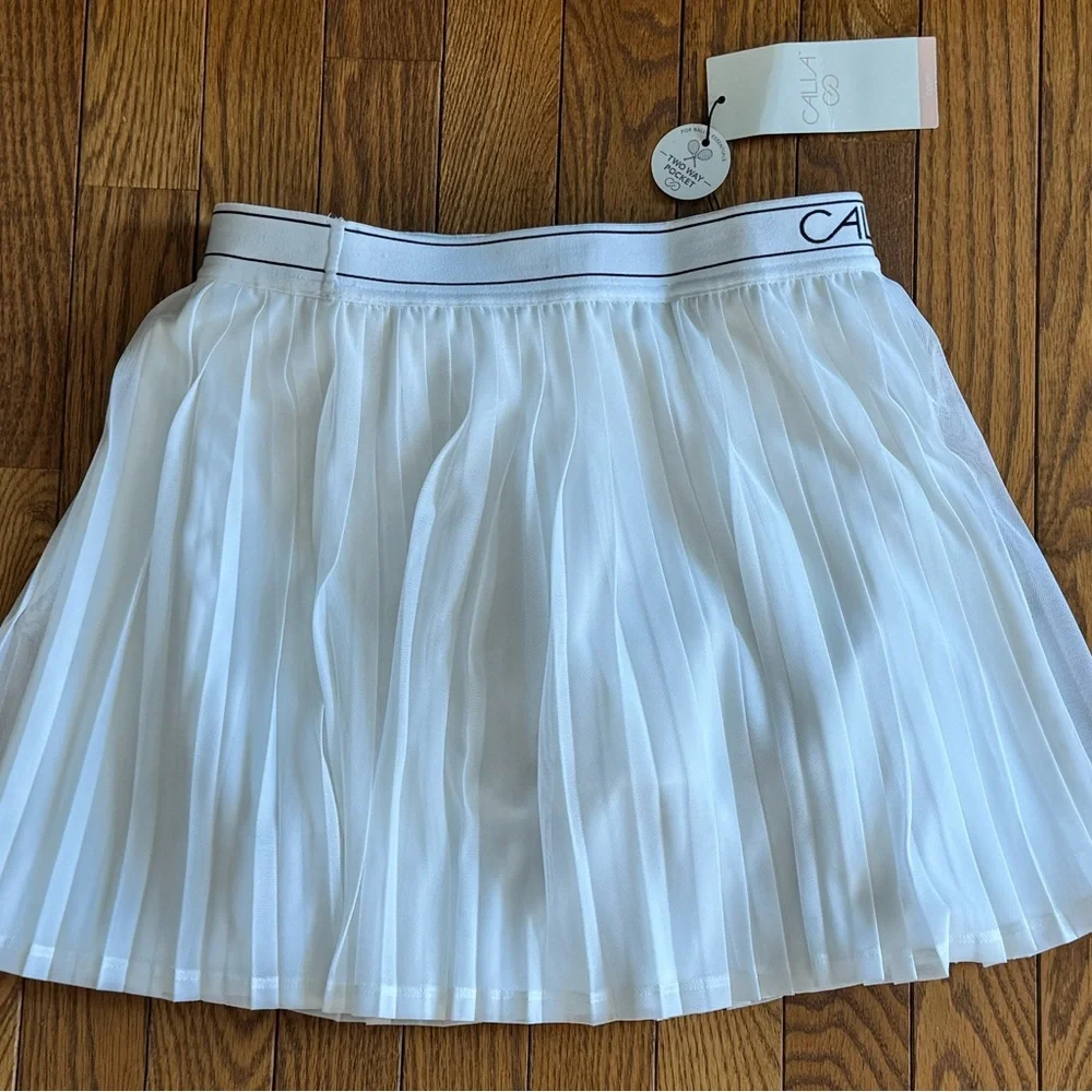 CALIA by Carrie Underwood White Mesh Pleated Tennis or Pickleball Skirt XS - Picture 1 of 8